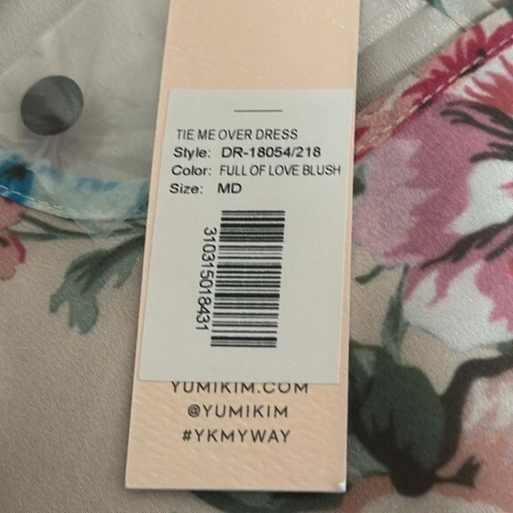 Yumi Kim  Mini Dress Women's M Pink‎ Floral Blush Tie Me Over Full of Love New - Picture 10 of 15
